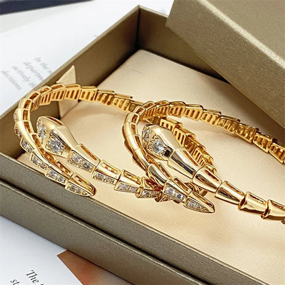 2024 Trend 925 Sterling Silver Bracelet For Women Luxury Snake shaped Bracelet Fashion Jewelry For Women Birthday Gift