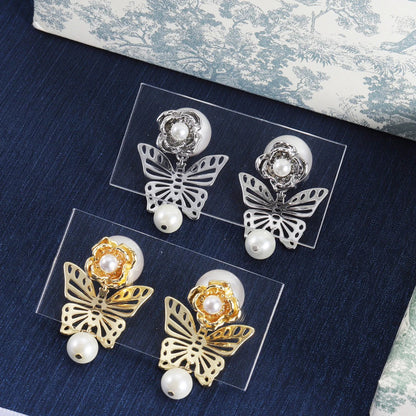 2024 Trend New In Pearl Earrings For Womens Luxury Fashion Jewelry For Women Butterfly Earing Date Party Birthday Gift - Sri sampi