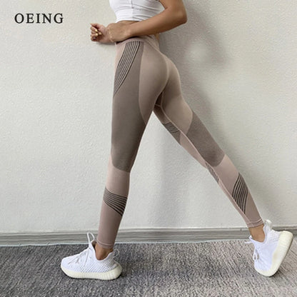 Women's Yoga Pants Sports Workout Clothes Breathable High Waist Gym Tights Trousers Push Up Leggings Seamless Fitness Leggings