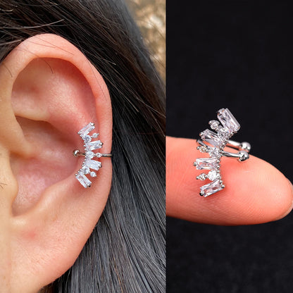 1PC Simple Star Flower Shape Zircon Ear Cuff Women Charming Crystal Clip on Earrings Earcuff Without Piercing Earrings Jewelry