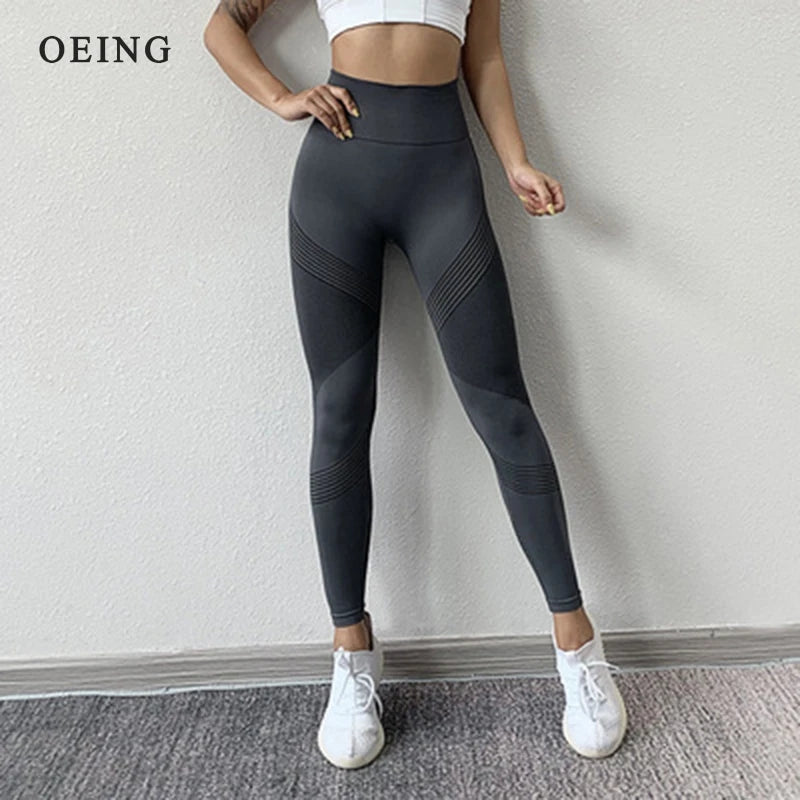 Women's Yoga Pants Sports Workout Clothes Breathable High Waist Gym Tights Trousers Push Up Leggings Seamless Fitness Leggings