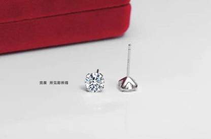 LEKANI Crystal  Fashion Genuine 925 Sterling Silver Stud Earrings For Women Wedding Fine Jewelry Gift