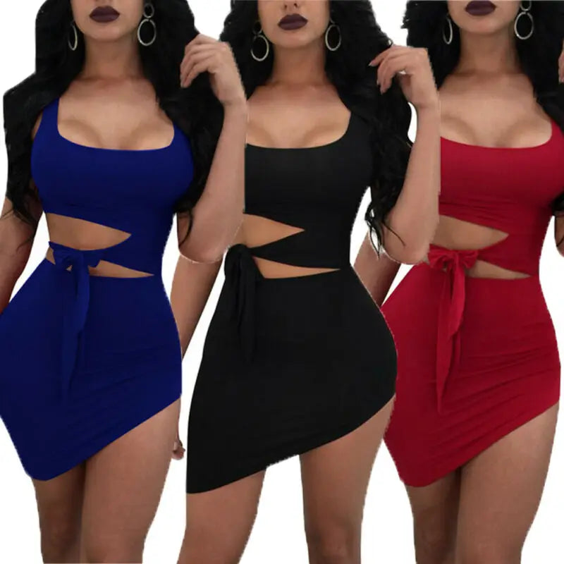 Sexy Women Lady Bandage Bodycon Evening Party Cocktail Club Short Mini Dress