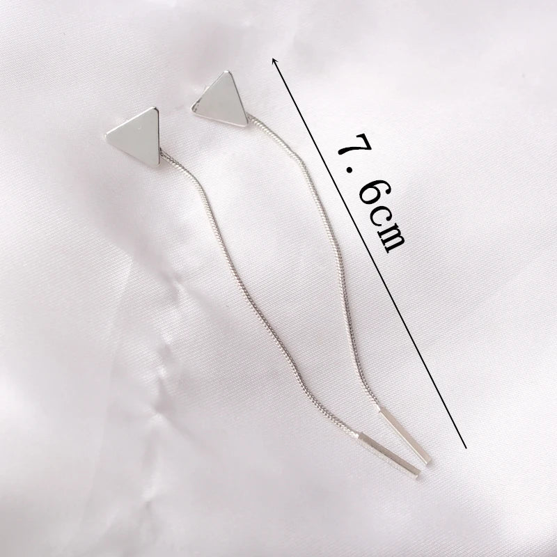 New Fashion Simple Triangle Earrings Tassel Chain Long Earrings For Women Ear Line Boucle D'oreille Femme Valentine's Day Gift