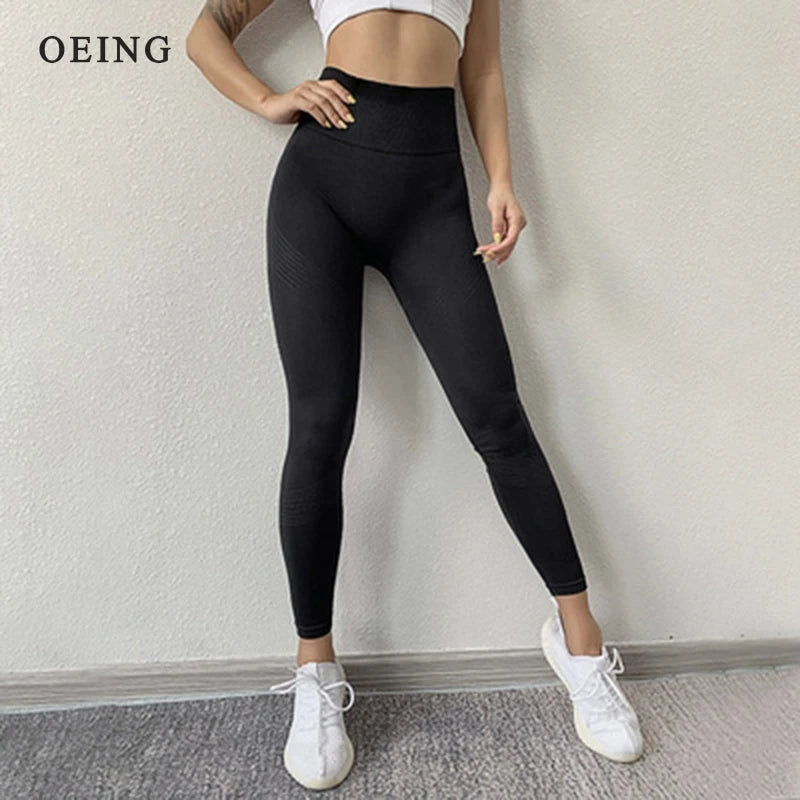 Women's Yoga Pants Sports Workout Clothes Breathable High Waist Gym Tights Trousers Push Up Leggings Seamless Fitness Leggings