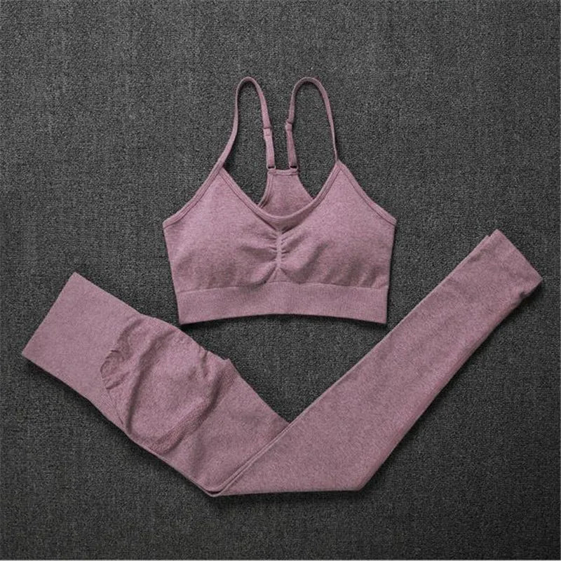 Winter Warm Set Women Fitness Legging Mujer Sexy Push Up High Waist Leggings With Bra Activewear Gym Seamless Leggings Feminina