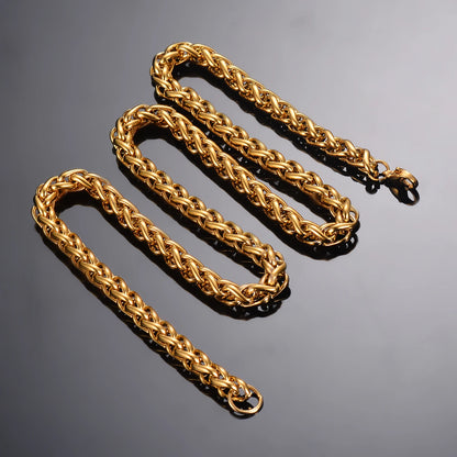Collana a catena a maglia chiglia color oro da 1 pezzo larghezza 3mm/4mm/5mm/6mm per uomo donna collana a catena in acciaio inossidabile