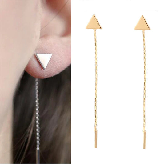 New Fashion Simple Triangle Earrings Tassel Chain Long Earrings For Women Ear Line Boucle D'oreille Femme Valentine's Day Gift