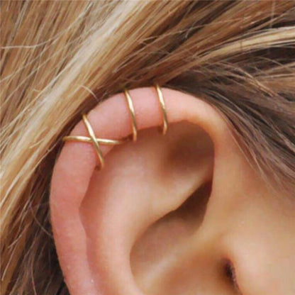 Fashion Exquisite Rhinestone Decor Ear Cuff earring for Woman Ear 2021 Summer New Arrival Christmas Jewelry Gift