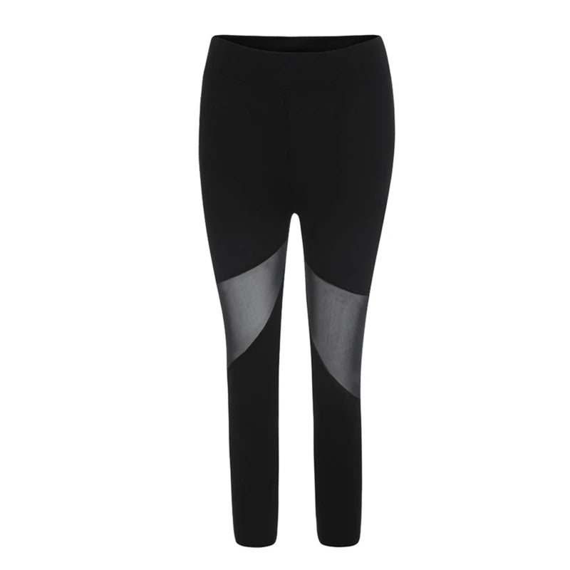 Leggings in rete patchwork neri Leggings Jeggings da donna Leggins da donna Pantaloni elastici femminili Leggings fitness da donna Capri