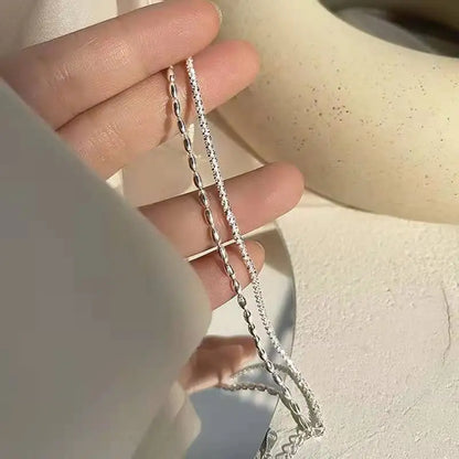 Bracciale a doppio strato in argento sterling 925 di nuova moda con perline squisite e semplici accessori per gioielli da donna