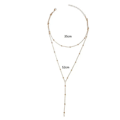 2021  New Fashion Necklace Bohemian Long Chain Women Double Layer Choker Jewelry Gift For Friend Wholesale Dropshipping Necklace
