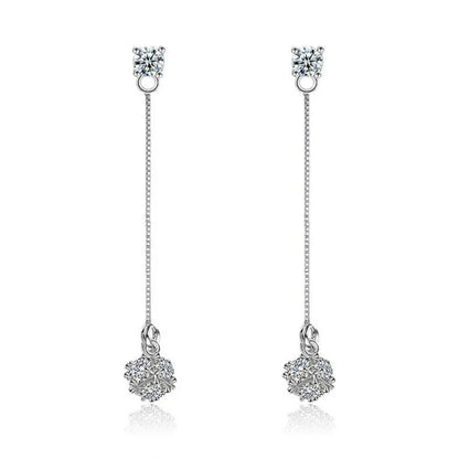 Orecchini di lusso in argento con timbro 925 Orecchini Love Candy Zirconia Cubo Nappa Orecchini lunghi Orecchini pendenti per le donne S-E180