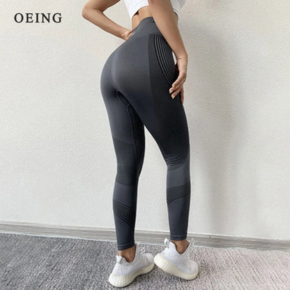 Women's Yoga Pants Sports Workout Clothes Breathable High Waist Gym Tights Trousers Push Up Leggings Seamless Fitness Leggings