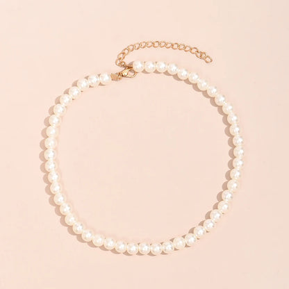 YWZIXLN 2021 Trend Elegant Jewelry Wedding Big Pearl Necklace For Women Fashion White Imitation Pearl Choker Necklace N0179