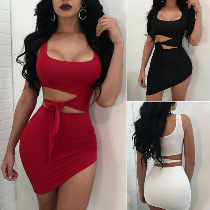 Sexy Women Lady Bandage Bodycon Evening Party Cocktail Club Short Mini Dress