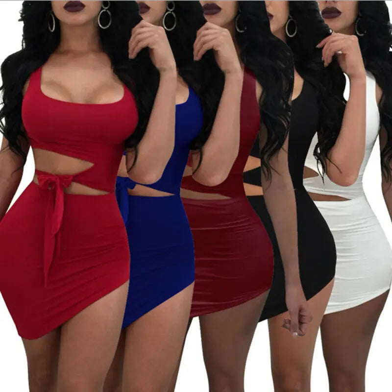 Sexy Women Lady Bandage Bodycon Evening Party Cocktail Club Short Mini Dress