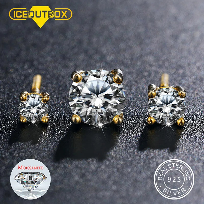 Real 0.1-1 Carat D Color Moissanite Earrings For Women 100% 925 Sterling Silver Earring 2021 Trend Wedding Jewelry 585 Rose Gold