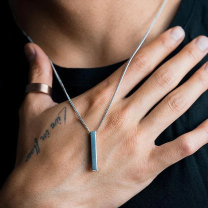 caldo classico rettangolo collana con pendente da uomo in acciaio inossidabile colore nero collana a catena cubana per regalo di gioielli da uomo