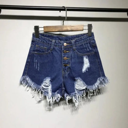 Summer Denim Shorts Women Tassel Ripped Jeans Short for Women High Waist Denim Hot Shorts Sexy Jeans pantalones short femme