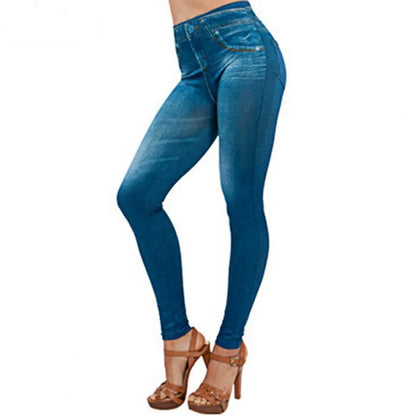 Hot！Wholesale  8 Sizes Women Jeans High Waist Regular Slim Denim Print Stretch Pencil Pants Top Brand Stretch Pants for Work