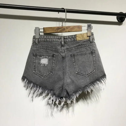 Summer Denim Shorts Women Tassel Ripped Jeans Short for Women High Waist Denim Hot Shorts Sexy Jeans pantalones short femme