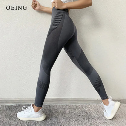 Women's Yoga Pants Sports Workout Clothes Breathable High Waist Gym Tights Trousers Push Up Leggings Seamless Fitness Leggings