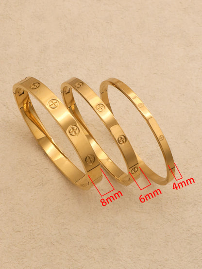 Stainless Steel Love Bracelet - Luxury Wedding Jewelry for Couples