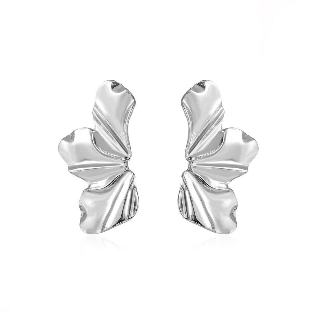 New  Trendy Design French Petal Stud Earrings For Women Korean Fashion Earring Birthday Party Jewelry Gifts