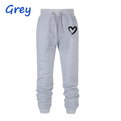 Women Heart Printed Sweatpants Autumn Winter Cotton Long Pants Jogger Trousers Casual Sports Fitness Solid Jogging Pants Women S