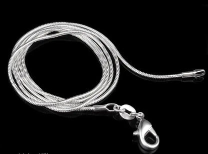 Collana in nastro di moda con catena in argento sterling 925 da 1 mm Catena a serpente di alta qualità per uomini e donne