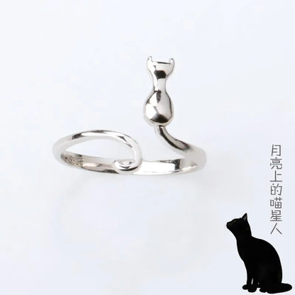 Anelli per gatti in argento sterling 925 per donne Gioielli di fidanzamento di lusso firmati Offerte femminili con spedizione gratuita Gioielli Chshine