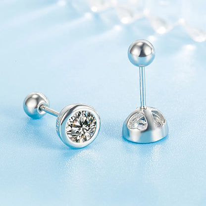 Genuine 925 Sterling Silver Lady's High Quality Fashion Jewelry Crystal Stud Earrings XY0228