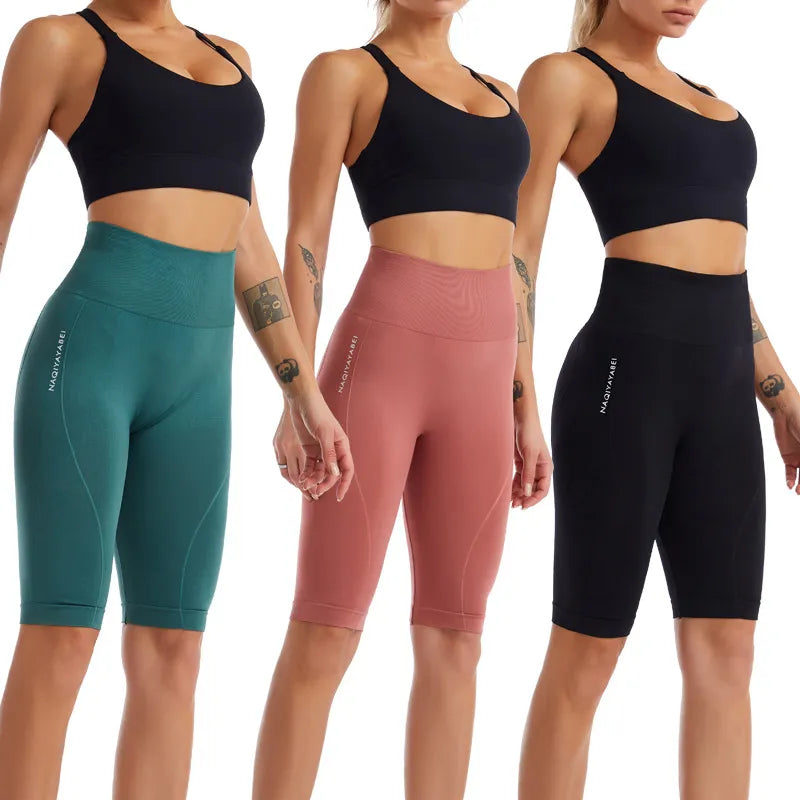 Sports Pants Fitness Yoga Shorts Women Body Sculpting Belly Pants Tight Breathable Quick-drying Sexy High Waist Running Workout