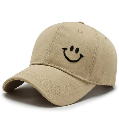 Gorra de béisbol sonriente para mujeres y hombres ajustable