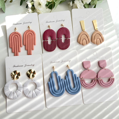 Multilevel Line Design Polymer Clay Cutters Geometry Empty Soft Pottery Mold DIY Handmade Earring Jewelry Cutting Mould Tools