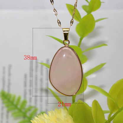 1 Piece Natural Stone Irregular Pendant Necklace Pink Crystal Amethyst Tiger Eye Necklace Pendant for Women Couple Jewelry Gift