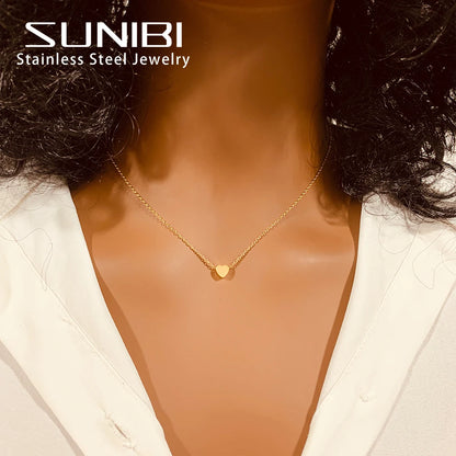 SUNIBI Fashion Stainless Steel Necklace for Woman Personality Infinity Cross Pendant Gold Color Necklaces on Neck Women Jewelry