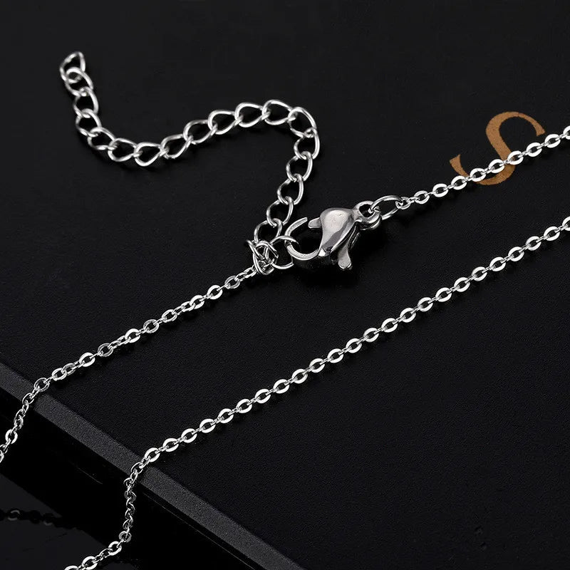 Rinhoo Stainless Steel Gothic Punk Feather Wing Pendant Necklace For Men Women Fashion Hip Hop Boyfriend Chain Necklaces Gifts