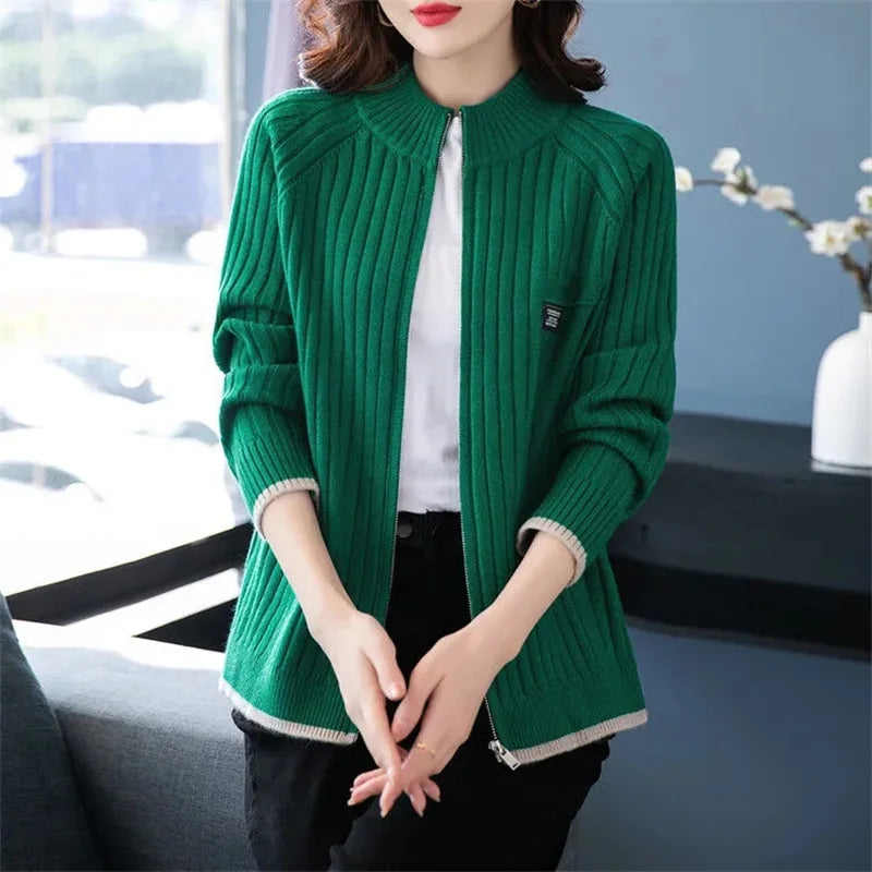 Autumn Winter Cardigan Sweater Jacket Women 2023 New Fashion Loose Zipper Knitted Sweater Coat Female Casual outerwear Ladies