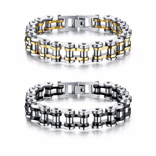 Stainless Steel Biker Chain Bracelet Mens Bracelet Link Chain Motorcycle Bicycle Style Bracelets Fashion Punk Bangles Jewelry