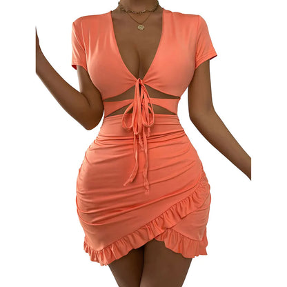 Bodycon Summer Dress Party Club Bridesmaid Short Sleeve Party Bandages