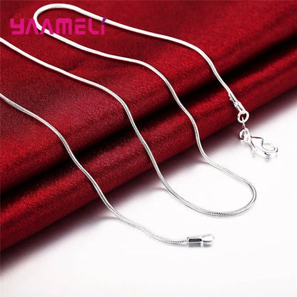 Grande promozione Collana a catena in argento sterling 925 autentica al 100% con chiusure a moschettone per uomo donna pendente 1.2/3/4mm 16-30 pollici