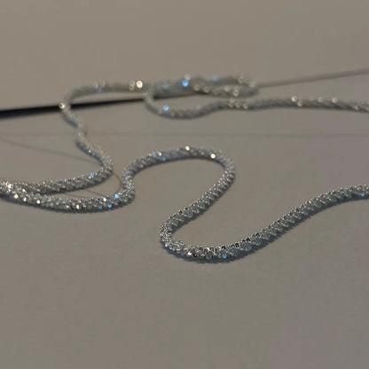Popolare colore argento scintillante catena clavicola collana girocollo collana per le donne gioielleria raffinata festa di compleanno regali 2023