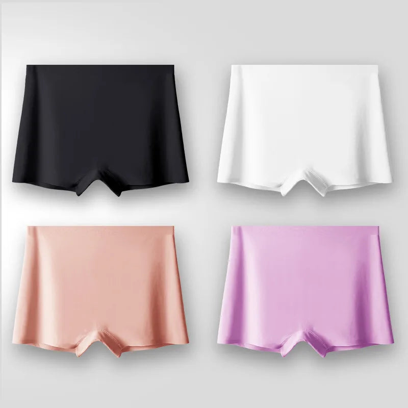 Safety Short Pants Plus Size High Waist Safety Elastic Shorts Under Skirt with Pockets Female Push Up Thin Lace Safety Shorts