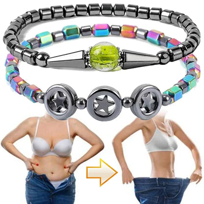 Cavigliera per perdita di peso in ematite Bracciale magnetico per calcoli biliari neri Terapia Artrite Sollievo dal dolore Cavigliere per assistenza sanitaria Gioielli unisex