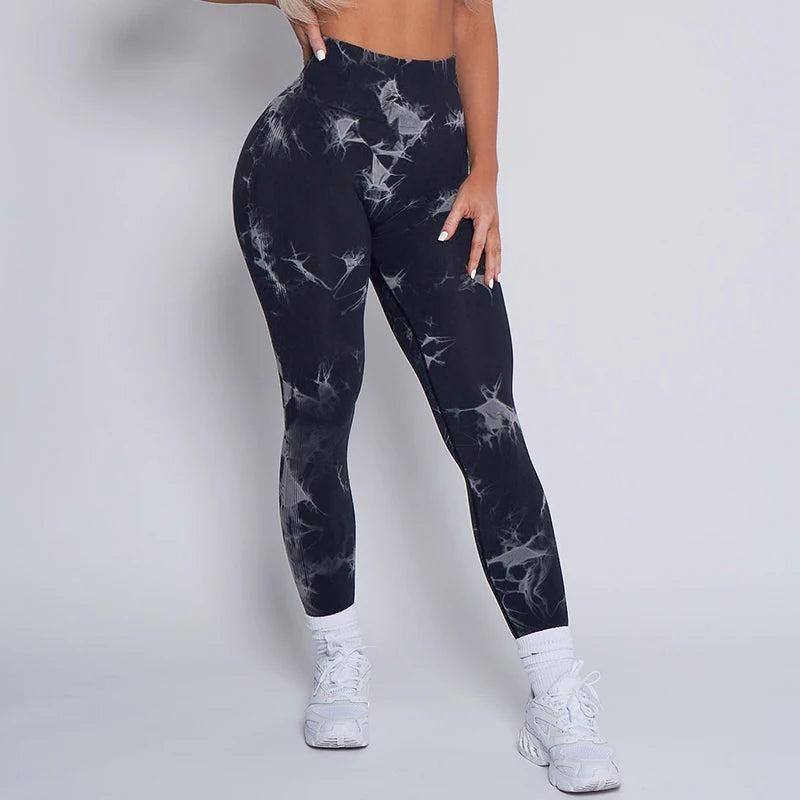 2023 Women Seamless Leggings Pchee Bubble Gum Tie Dye Lightning Marble Pants Bum Leggings Gym Workout Fitness Leggings Running