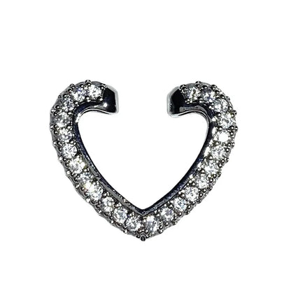 Delicate Zircon Heart Shape Clip Earrings Female Buckle Ear Cuff No Piercings Fake Cartilage Ear for Women 2022 Fashion Jewelry