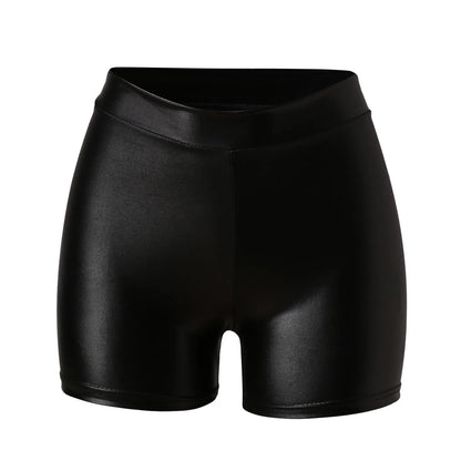 Sexy Nightclub Leather Shorts Women High Waist Bodycon Push Up Black Short Joggers Sports Fitness Womens Sexy Slim Shorts