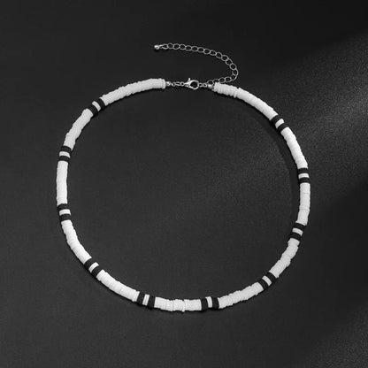 2022 New Fashion Bohemian Design Jewelry Woman Man Simple Black White Bead Necklace Handmade Bead Couples Necklaces